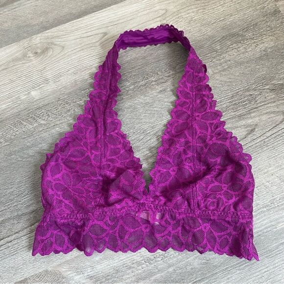 PINK Victoria’s Secret Lace Bralette Purple Small Adjustable Vacation Boho - Picture 2 of 9